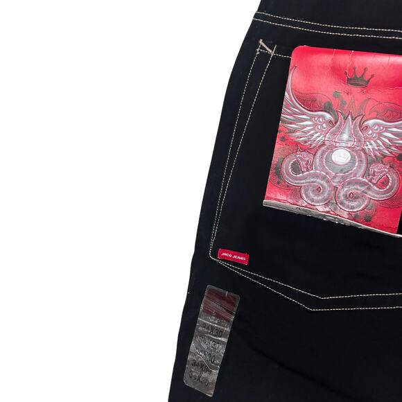 Vintage DS JNCO Black Wide Leg Jeans Sz 32 - Picture 5 of 11